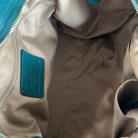Turquoise Coach Purse, EUC - Picture 8 of 9